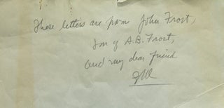 A FINE GROUP OF 6 AUTOGRAPH LETTERS SIGNED (“JACK”) FROM A.B. FROST'S ARTIST SON JOHN TO EUGENE V. CONNETT, A TOTAL OF 23 PAGES