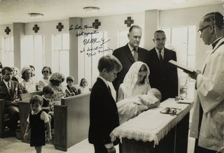 Item #261275 Photograph of the baptism of Douglas Harriman Kennedy. with Averell Harrimann as...