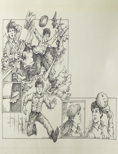 30 pen and ink illustrations for the children's book "Dangerous Fortune" by Norman Borisoff