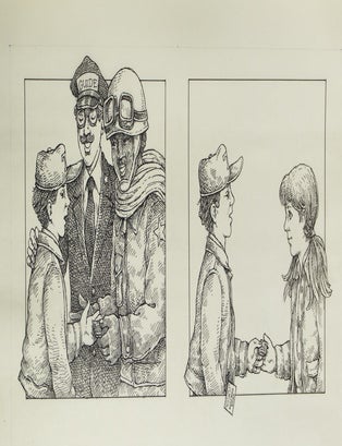 30 pen and ink illustrations for the children's book "Dangerous Fortune" by Norman Borisoff