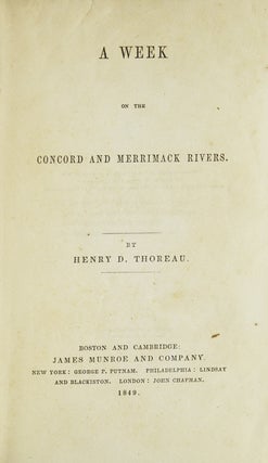 Item #261635 A Week on the Concord and Merrimack Rivers. Henry David Thoreau