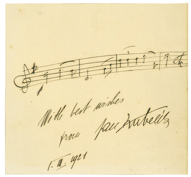 Item #261810 Autograph musical quotation, inscribed (“With best wishes, from Jan Kubelík”). Jan Kubelík.