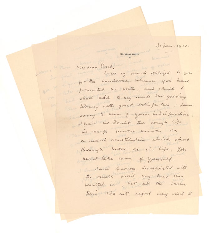 Item #263185 Autograph Letter, signed (“Winston S. Churchill”), to Major James B. Pond, with related 1 p. Typed Letter, signed, and notes. Winston S. Churchill.