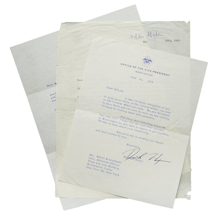 Item #263222 Two Typed Letters, Signed (“Dick Nixon”), to LIFE photographer Alfred Eisenstaedt, concerning Nixon’s Central American tour. Richard Nixon.