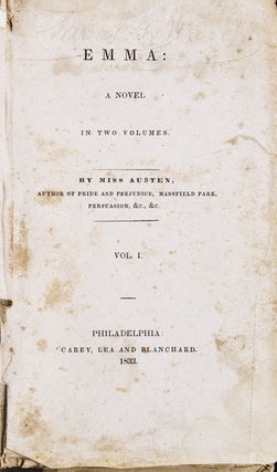 Item #263370 Emma: A Novel. In Two Volumes. By Miss Austen …. Jane Austen