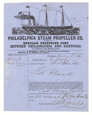Item #263937 Billhead of Philadelphia Steam Propeller Co. Regular Propeller Line between...