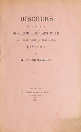 Item #263995 Discours prononcé à la Distribution des Prix du Lycée Hoche, à Versailles, le 3...
