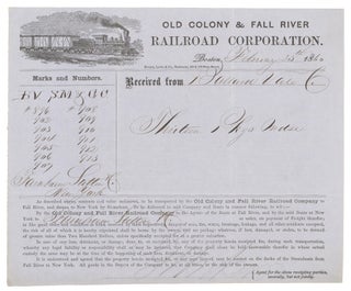 Item #264035 Old Colony & Fall River Railroad Corporation receipt for transport of goods