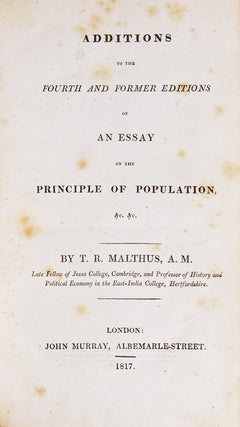 Item #264447 Additions to the Fourth and Former editions of An Essay on the Principle of...
