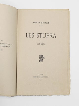 Item #264809 Les Stupra. Arthur Rimbaud