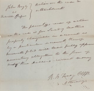 Item #264838 Autograph Manuscript, signed (“R.B. Taney”), as attorney for the plaintiff in...