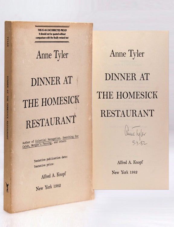 Item #264874 Dinner at the Homesick Restaurant. Anne Tyler.