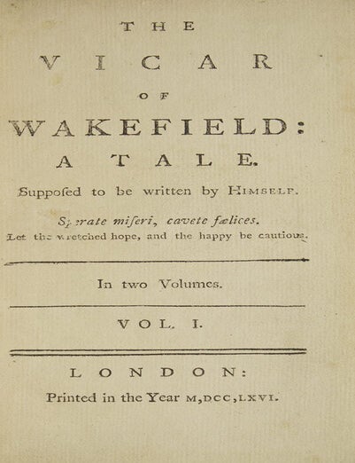 The Vicar of Wakefield: A Tale