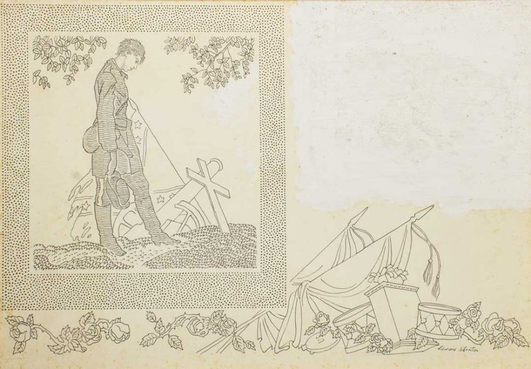 Three original ink drawings to illustrate the serial publication of William Faulkner's The Unvanquished in The Saturday Evening Post