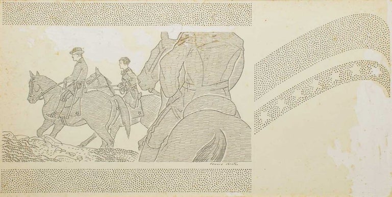 Three original ink drawings to illustrate the serial publication of William Faulkner's The Unvanquished in The Saturday Evening Post