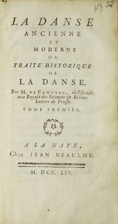 La Danse Ancienne et Moderne, ou traité Historique de la Danse