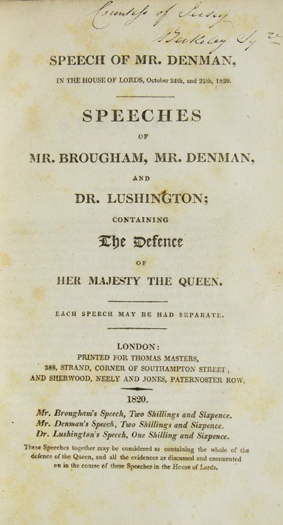 [Collection of Tracts and Speeches pertaining to Queen Caroline]