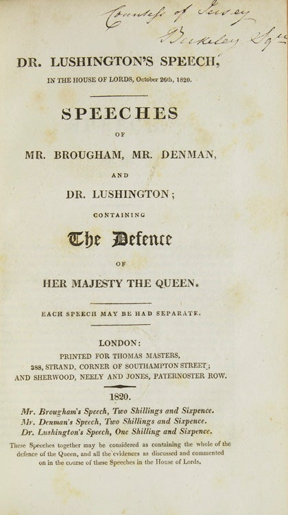 [Collection of Tracts and Speeches pertaining to Queen Caroline]
