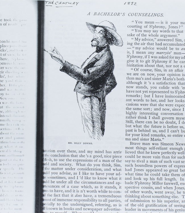 Pen and Ink Drawing: "Mr. Billy Downs" in Century Sept 1892 from Richard Malcolm Johnston's A Bachelor's Counsellings