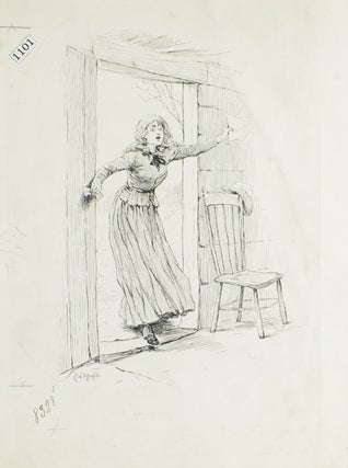 Item #266841 Pen and Ink Drawing: "'Jord er gone!'" Illustration for Maurice Thompson, "Hodson's...