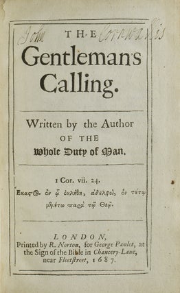 Item #266899 The Gentleman's Calling. Richard Allestree