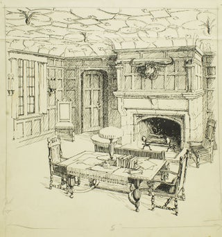 Item #266927 3 pen and ink drawings of Interiors for House & Garden, 1915. Alfred Morton Githens