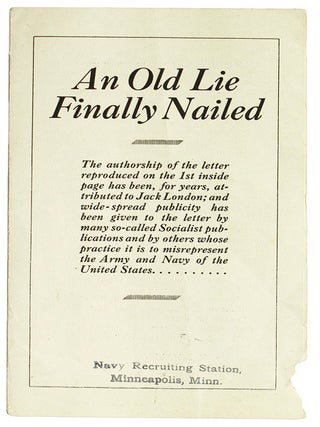 Item #267054 An Old Lie Finally Nailed. Jack London
