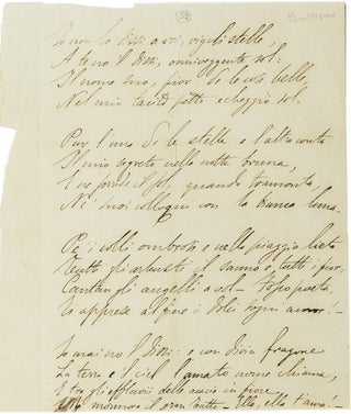 Item #267954 Autograph Manuscript, unsigned of his poem “Panteismo" Giosuè Carducci