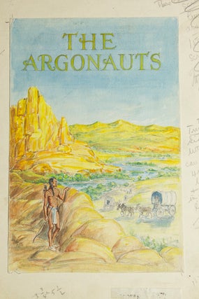 Item #26930 Watercolor and pencil: Titled, "The Argonauts". An Indian viewing in the foreground...