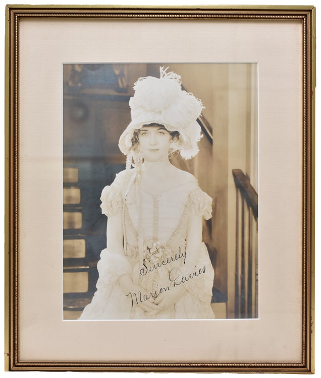Photograph of the actress, inscribed “Sincerely, Marion Davies”