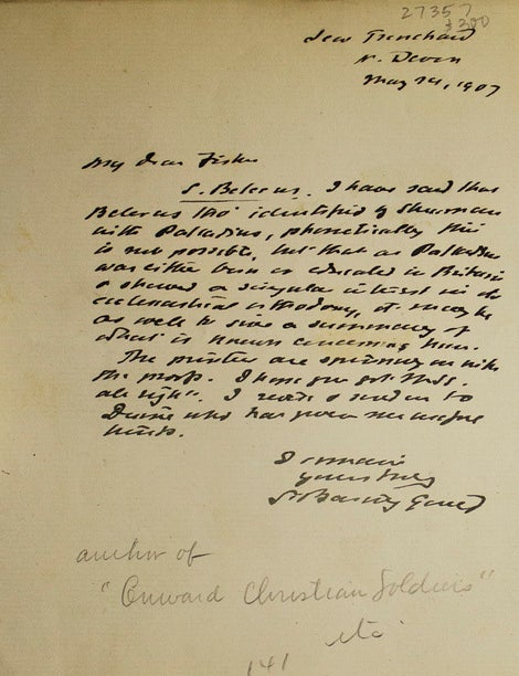 Autograph letter signed “S. Baring Gould”
