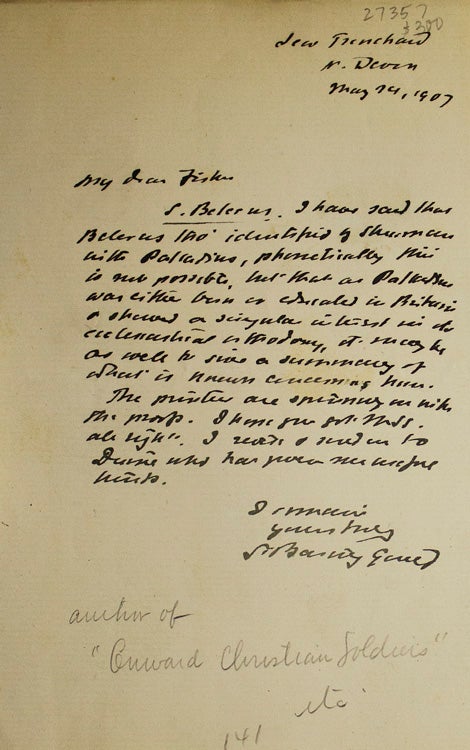 Autograph letter signed “S. Baring Gould”