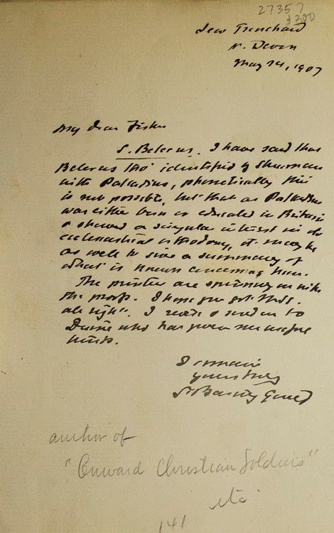 Autograph letter signed “S. Baring Gould”