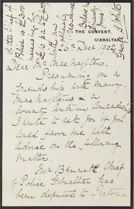 Item #27387 Autograph letter signed “George S. White,” mourning stationery, as Governor of...