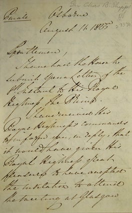 Item #27396 ALS to William Gourlie and Thomas Anderson. Prince Albert, Charles Phipps, Sir, Beaumont