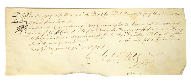 Manuscript document signed “J. J. de Mesmes”