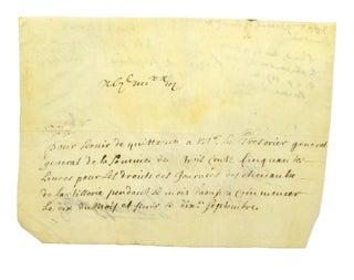 Item #27712 Manuscript document signed “François de Frejean de Fregeliere, Bourdaisse”....