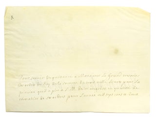 Item #27727 Manuscript document signed on verso “Francois de Foix de Candalle”. Louis XIV,...