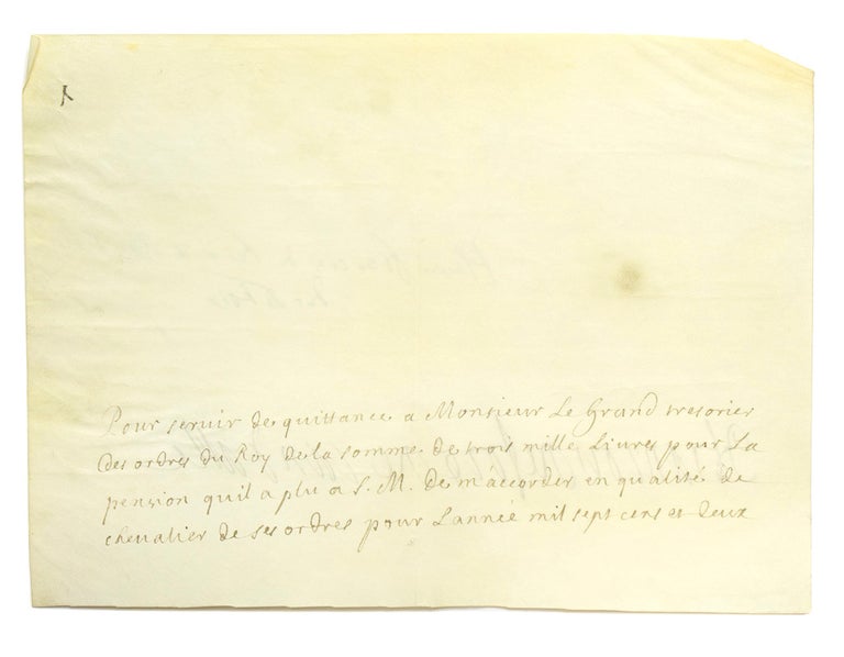 Manuscript document signed on verso “Francois de Foix de Candalle”