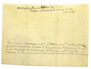 Item #27729 Manuscript document signed on verso “Francois d'Usson de Bonrepaus”. Louis XIV,...