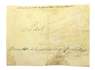 Item #27741 Autograph note signed “Pierre Felix de la Croix de Chevrieres de Saint Vallier,”...