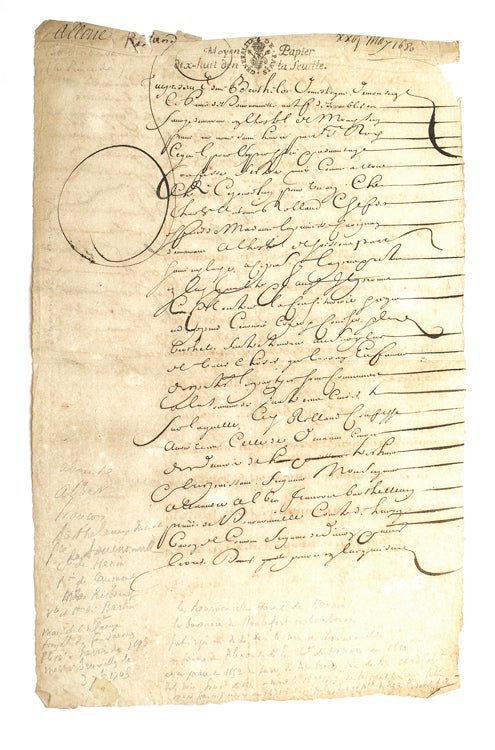 Manuscript document signed “Le Prince de Bournonville”