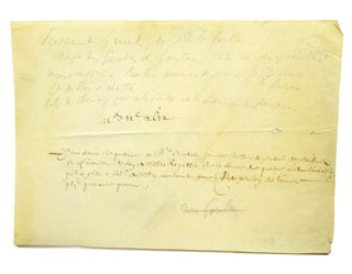 Item #27753 Manuscript document signed “Pierre de Gruels” on the verso. Louis XIV, Pierre de...