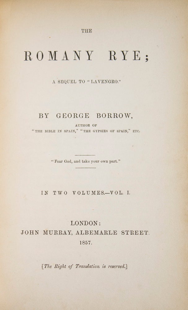 The Romany Rye; a Sequel to "Lavengro"