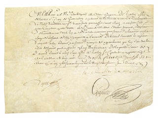 Item #28672 Manuscript document signed “le Chevalier de Terlon”. Louis XIV, Hughes Terlon,...