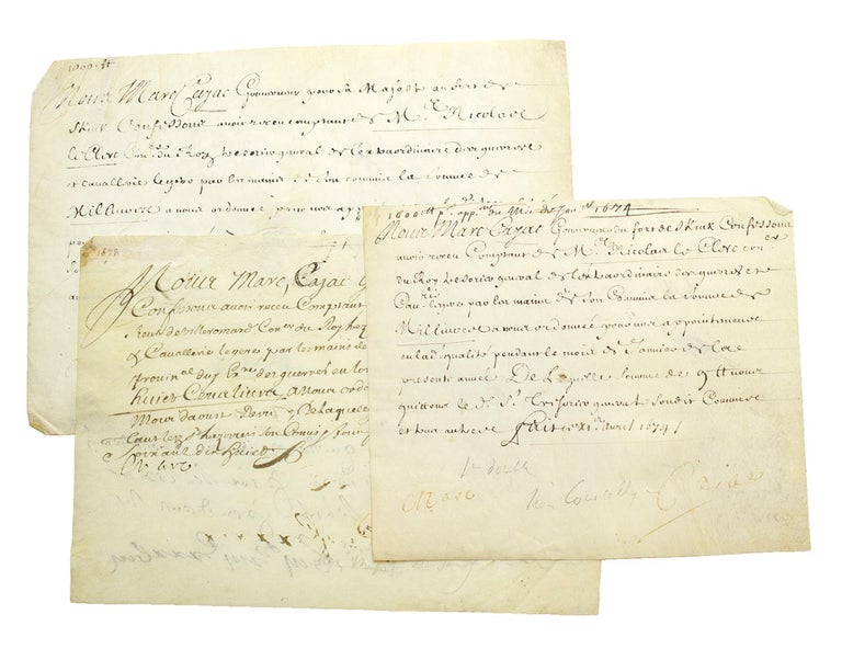 Three manuscript documents signed “Marc Cajac”