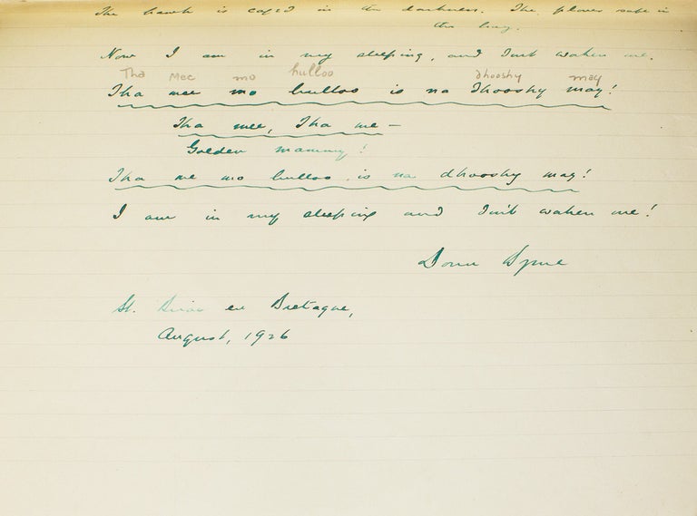 Autograph Manuscript Signed ("Donn Byrne") of his essay:[IRELAND], THE ROCK WHENCE I WAS HEWN