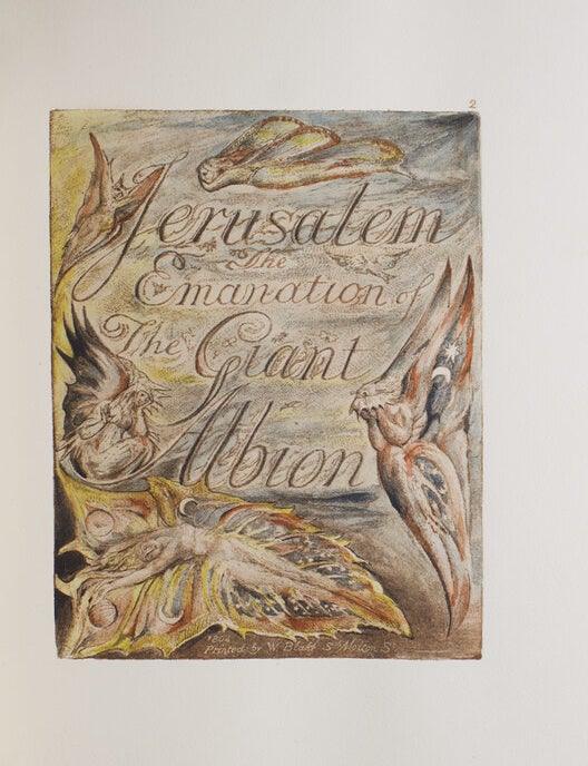 Jerusalem. A Facsimile of the Illuminated Book