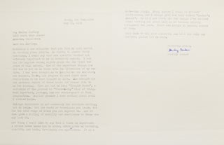 Typed letter signed “Shirley Barker”