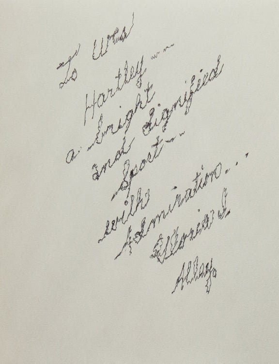 Autograph note signed “Gloria I. Alley